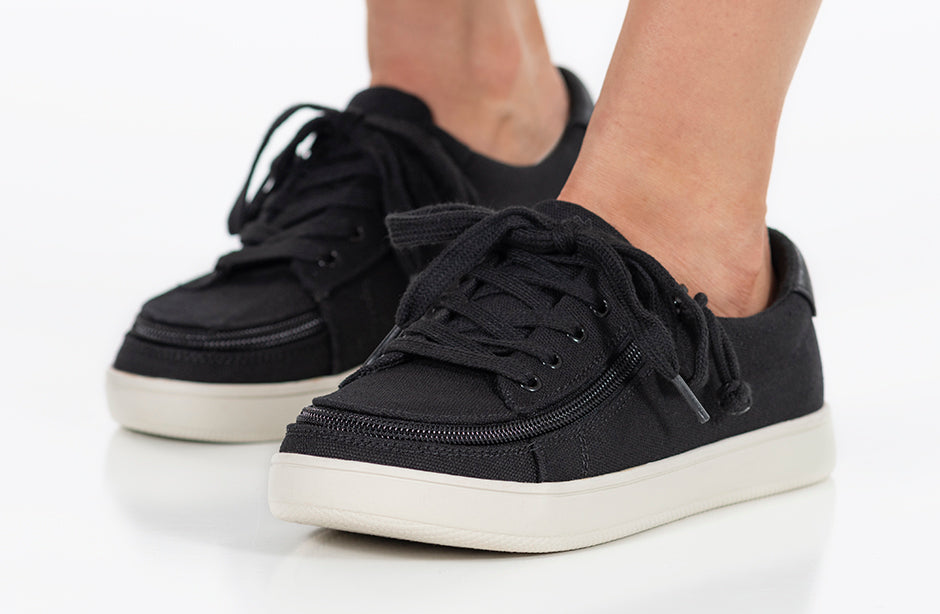 FINAL SALE - Women's Black Canvas BILLY Sneaker Low Tops