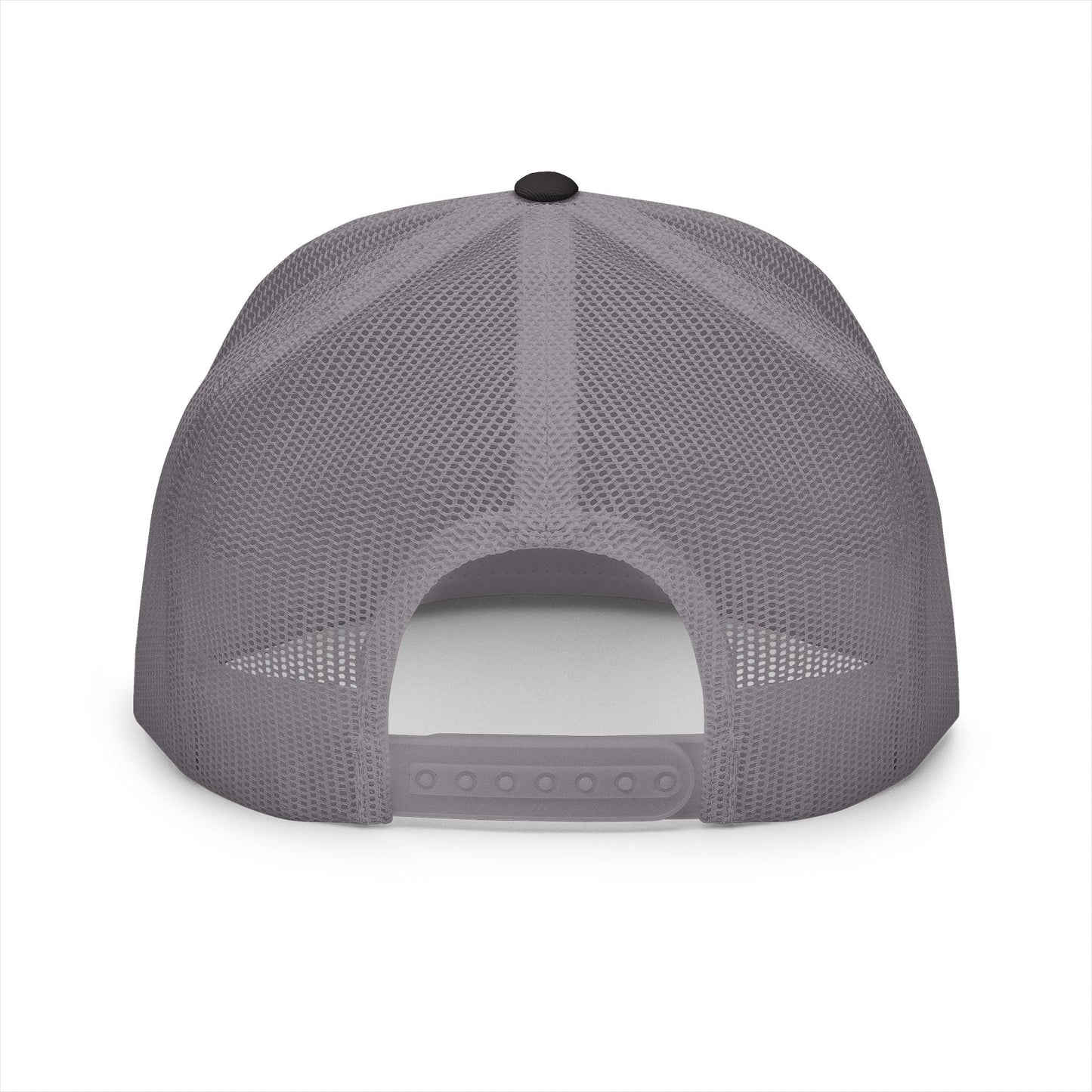  BILLY 5 Panel Flat Bill Trucker Cap (Black Goat - Embroidery) — AVAILABLE IN 10 COLORS