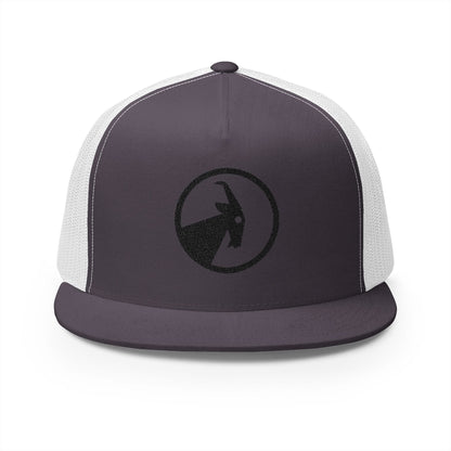  BILLY 5 Panel Flat Bill Trucker Cap (Black Goat - Embroidery) — AVAILABLE IN 10 COLORS
