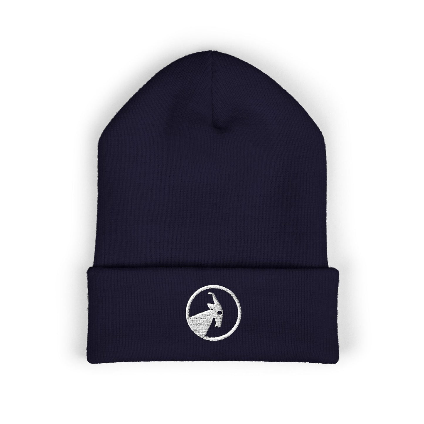  BILLY Classic Cuffed Beanie (White Goat - Embroidery) — AVAILABLE IN 12 COLORS