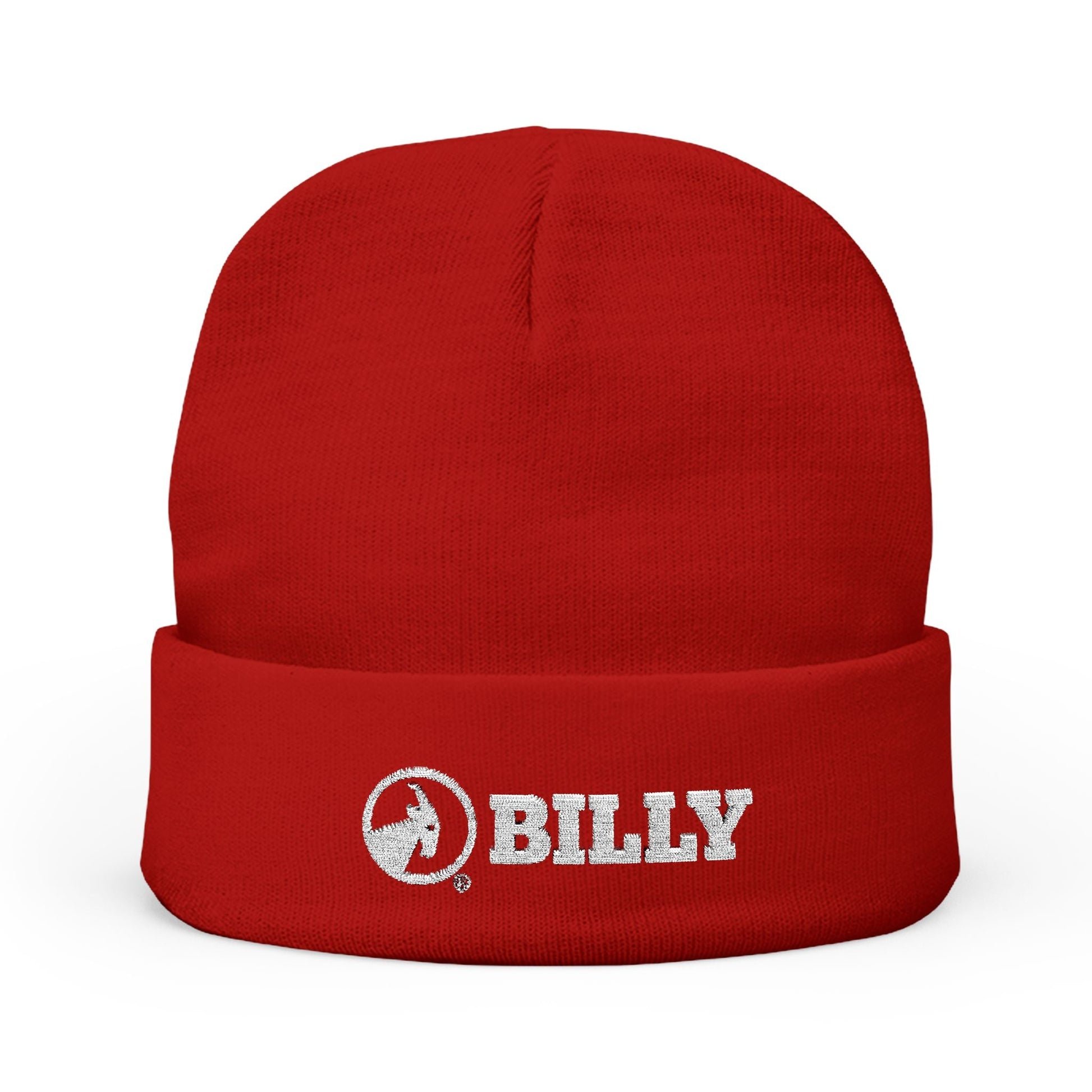  BILLY Knit Beanie (White Horizontal Logo - Embroidery) — AVAILABLE IN 6 COLORS