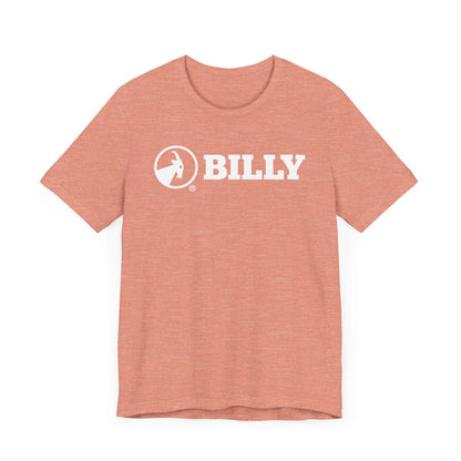  BILLY Adult Unisex Jersey Short Sleeve Tee (White Horizontal Logo)