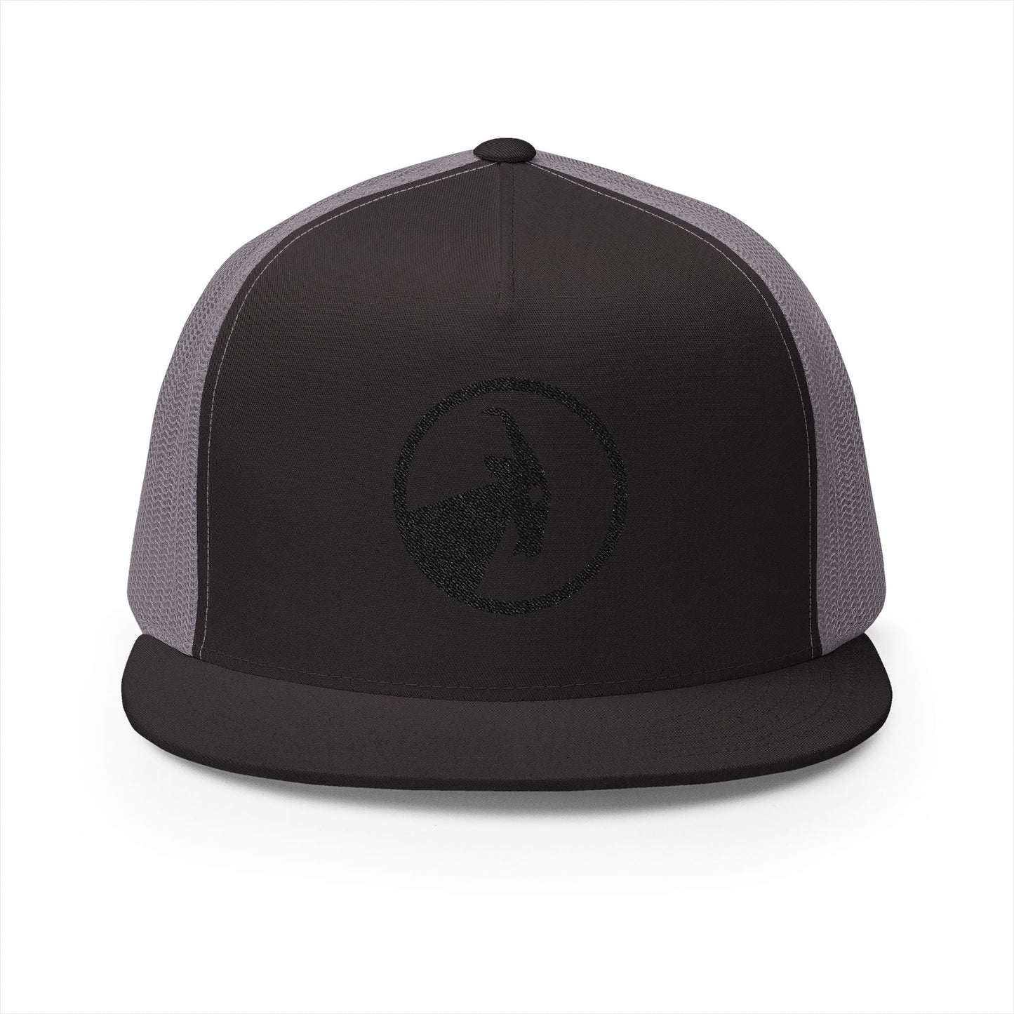  BILLY 5 Panel Flat Bill Trucker Cap (Black Goat - Embroidery) — AVAILABLE IN 10 COLORS