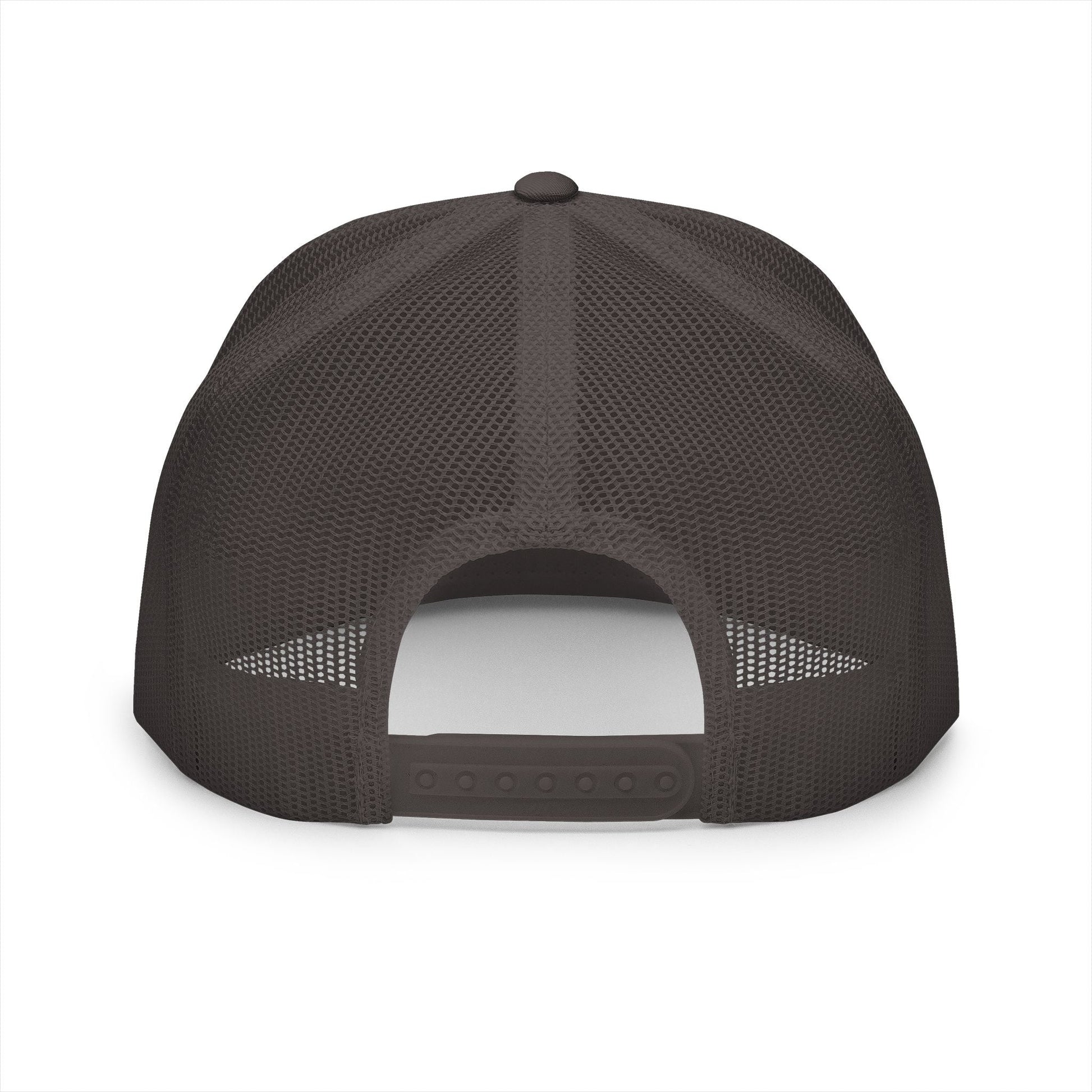  BILLY 5 Panel Flat Bill Trucker Cap (White Goat - Embroidery) — AVAILABLE IN 6 COLORS