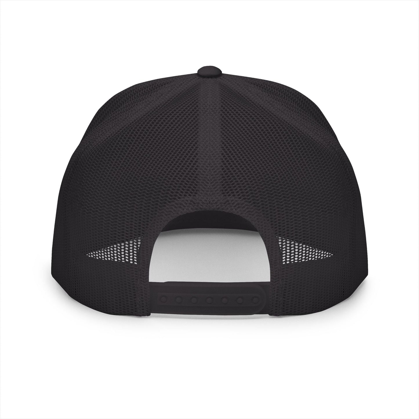  BILLY 5 Panel Flat Bill Trucker Cap (White Goat - Embroidery) — AVAILABLE IN 6 COLORS