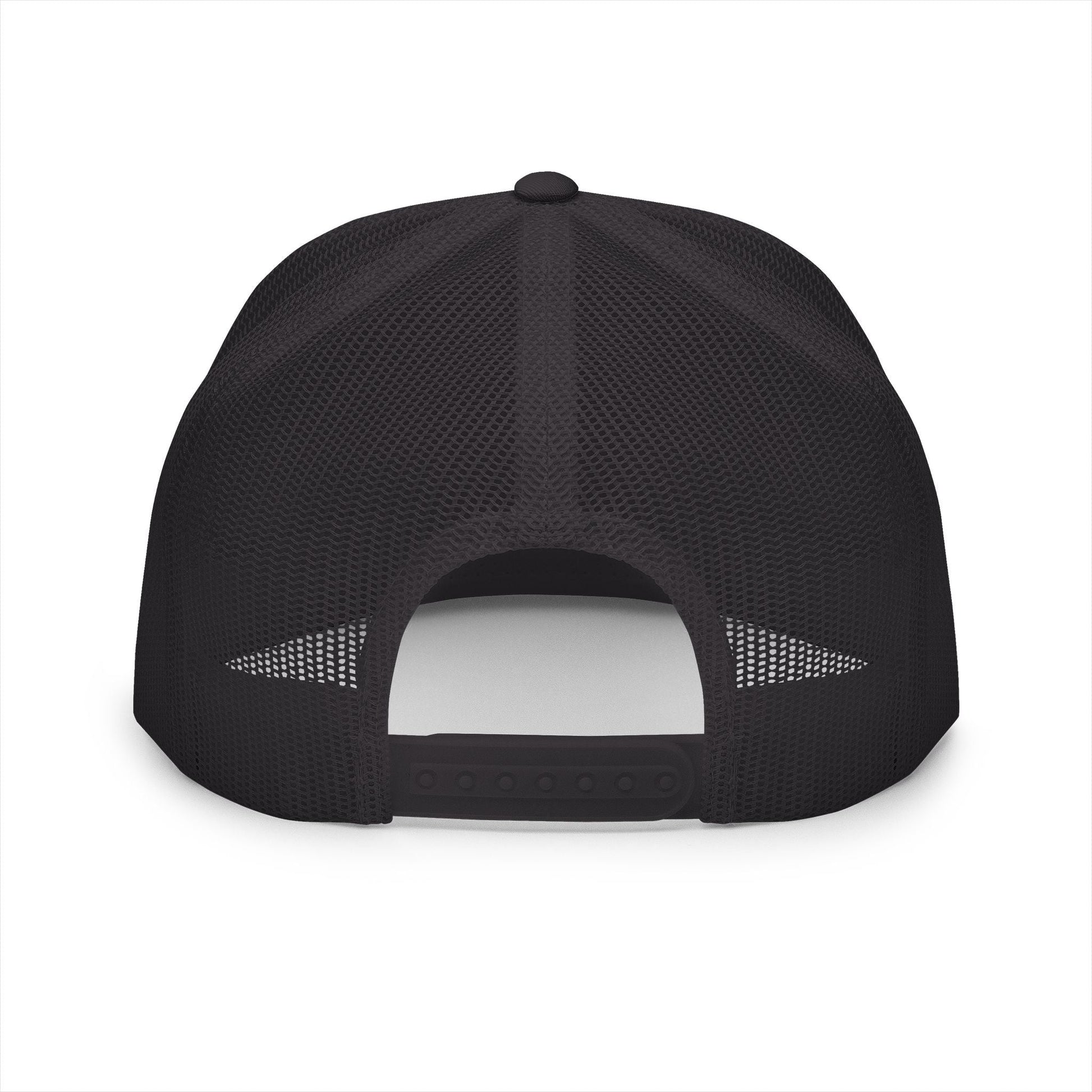  BILLY 5 Panel Flat Bill Trucker Cap (White Goat - Embroidery) — AVAILABLE IN 6 COLORS