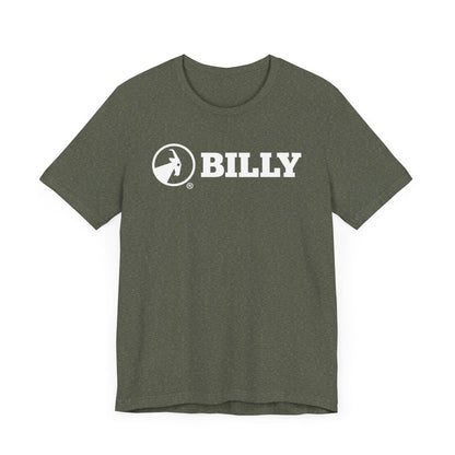  BILLY Adult Unisex Jersey Short Sleeve Tee (White Horizontal Logo)