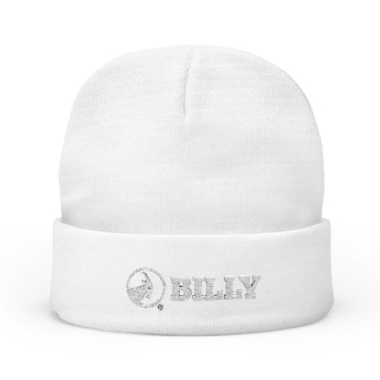  BILLY Knit Beanie (White Horizontal Logo - Embroidery) — AVAILABLE IN 6 COLORS