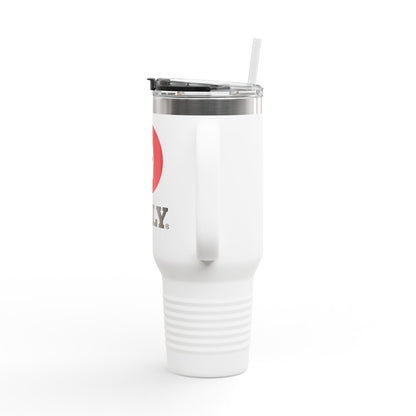  BILLY Insulated Travel Mug, 40oz (Red/Black Vertical Logo)