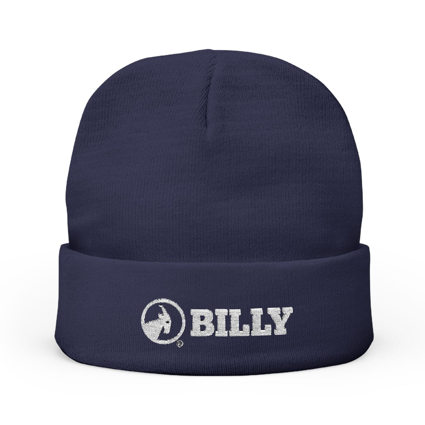  BILLY Knit Beanie (White Horizontal Logo - Embroidery) — AVAILABLE IN 6 COLORS