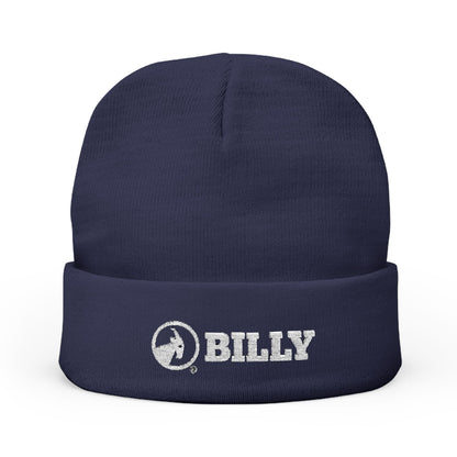  BILLY Knit Beanie (White Horizontal Logo - Embroidery) — AVAILABLE IN 6 COLORS