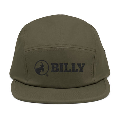  BILLY 5 Panel Cap (Black Horizontal Logo - Embroidery) — AVAILABLE IN 6 COLORS