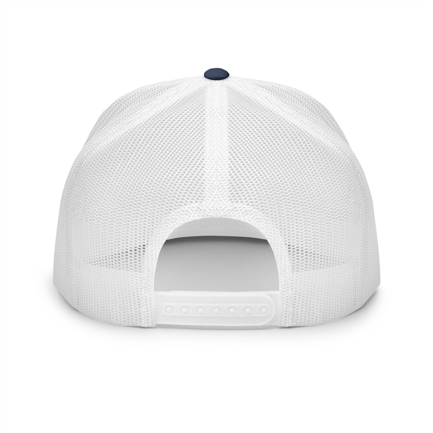 BILLY 5 Panel Flat Bill Trucker Cap (White Goat - Embroidery) — AVAILABLE IN 6 COLORS