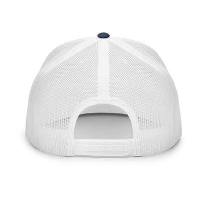  BILLY 5 Panel Flat Bill Trucker Cap (White Goat - Embroidery) — AVAILABLE IN 6 COLORS
