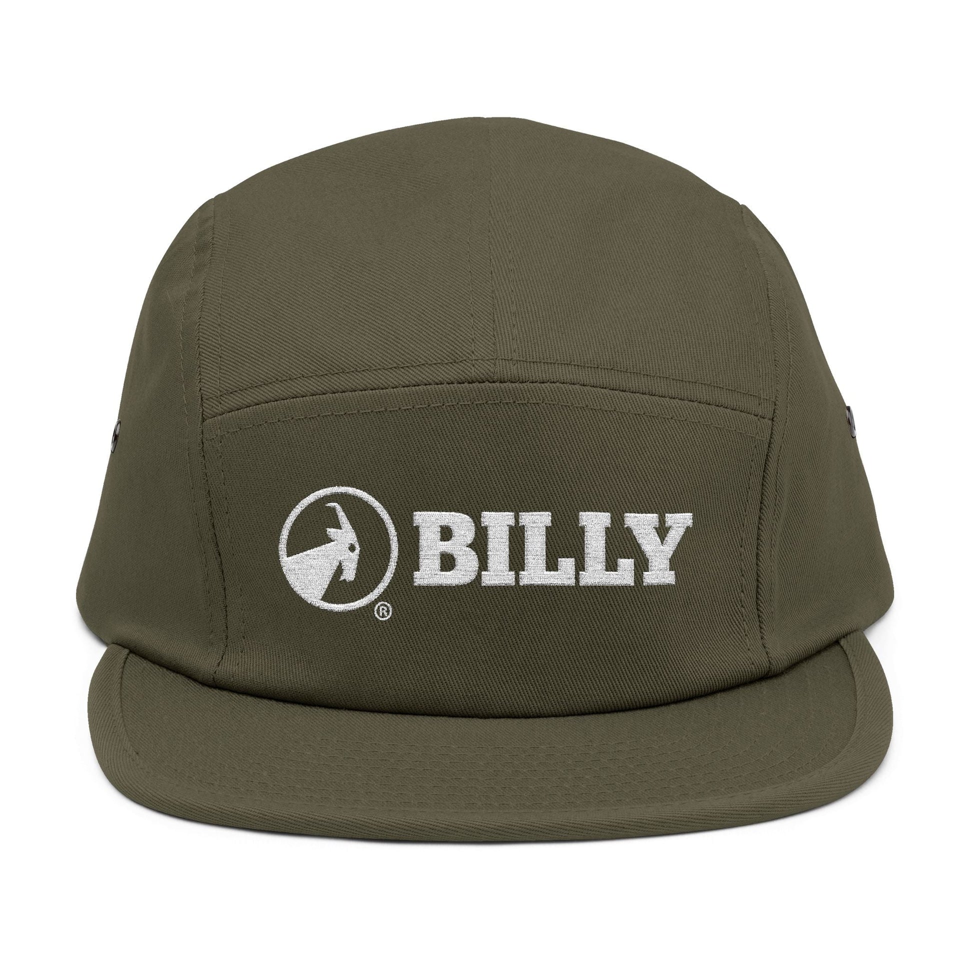  BILLY 5 Panel Cap (White Horizontal Logo - Embroidery) — AVAILABLE IN 6 COLORS