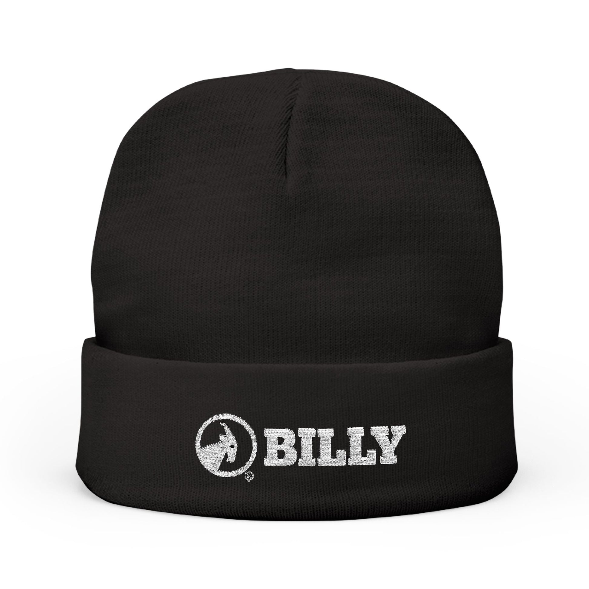  BILLY Knit Beanie (White Horizontal Logo - Embroidery) — AVAILABLE IN 6 COLORS