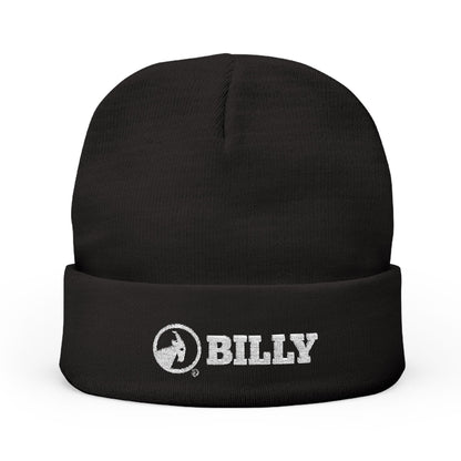  BILLY Knit Beanie (White Horizontal Logo - Embroidery) — AVAILABLE IN 6 COLORS