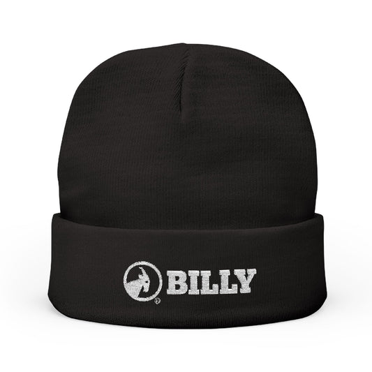  BILLY Knit Beanie (White Horizontal Logo - Embroidery) — AVAILABLE IN 6 COLORS