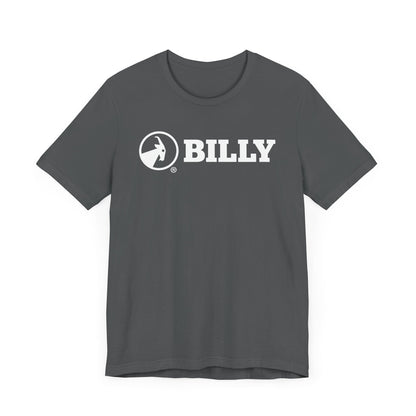  BILLY Adult Unisex Jersey Short Sleeve Tee (White Horizontal Logo)