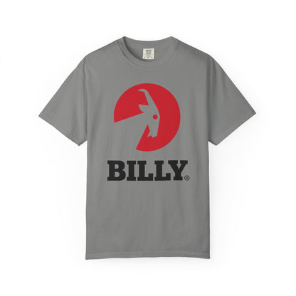  BILLY Unisex Garment-Dyed T-Shirt (Black/Red Vertical Logo)