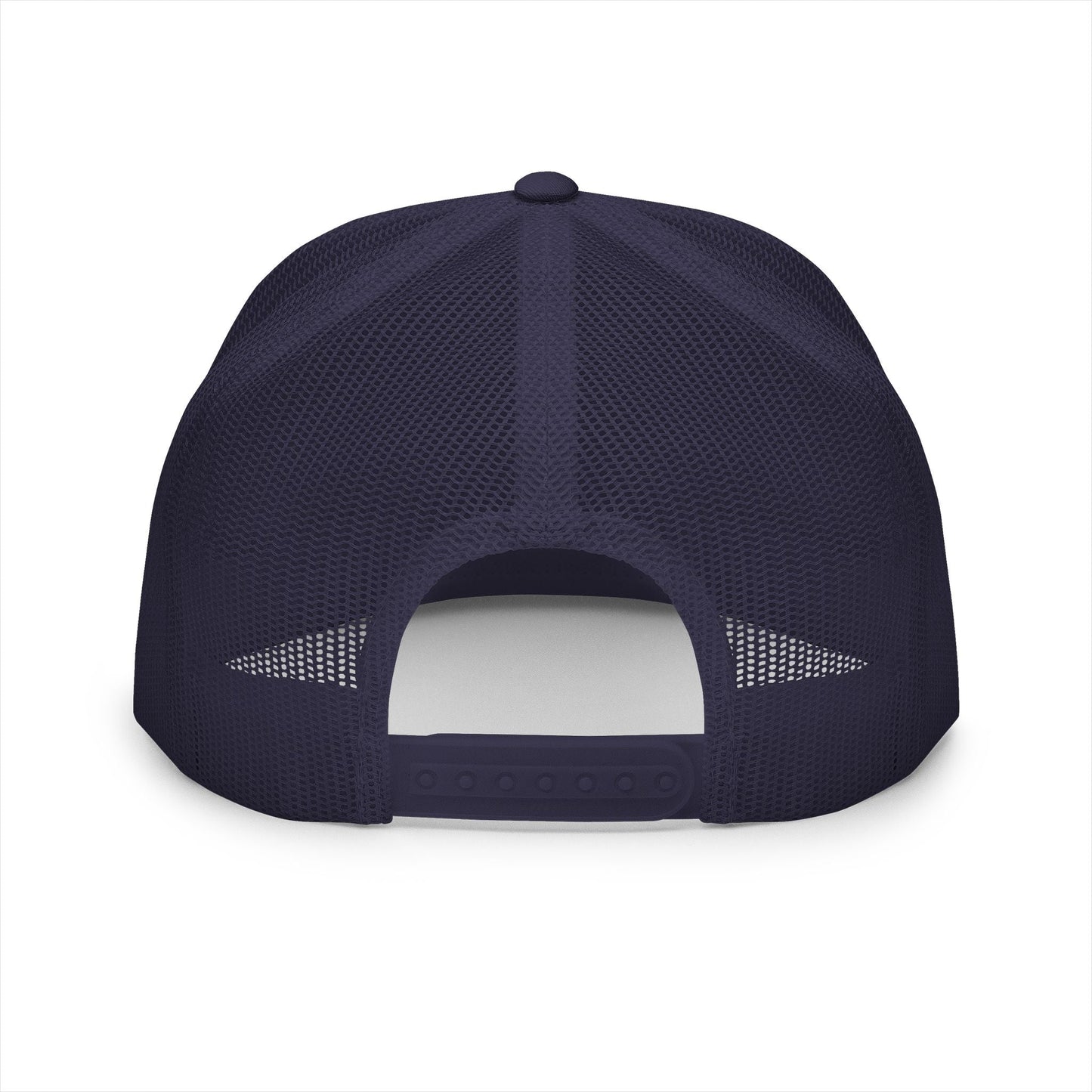  BILLY 5 Panel Flat Bill Trucker Cap (White Goat - Embroidery) — AVAILABLE IN 6 COLORS