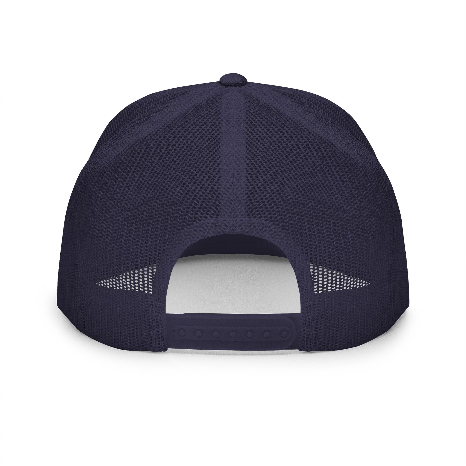  BILLY 5 Panel Flat Bill Trucker Cap (White Goat - Embroidery) — AVAILABLE IN 6 COLORS