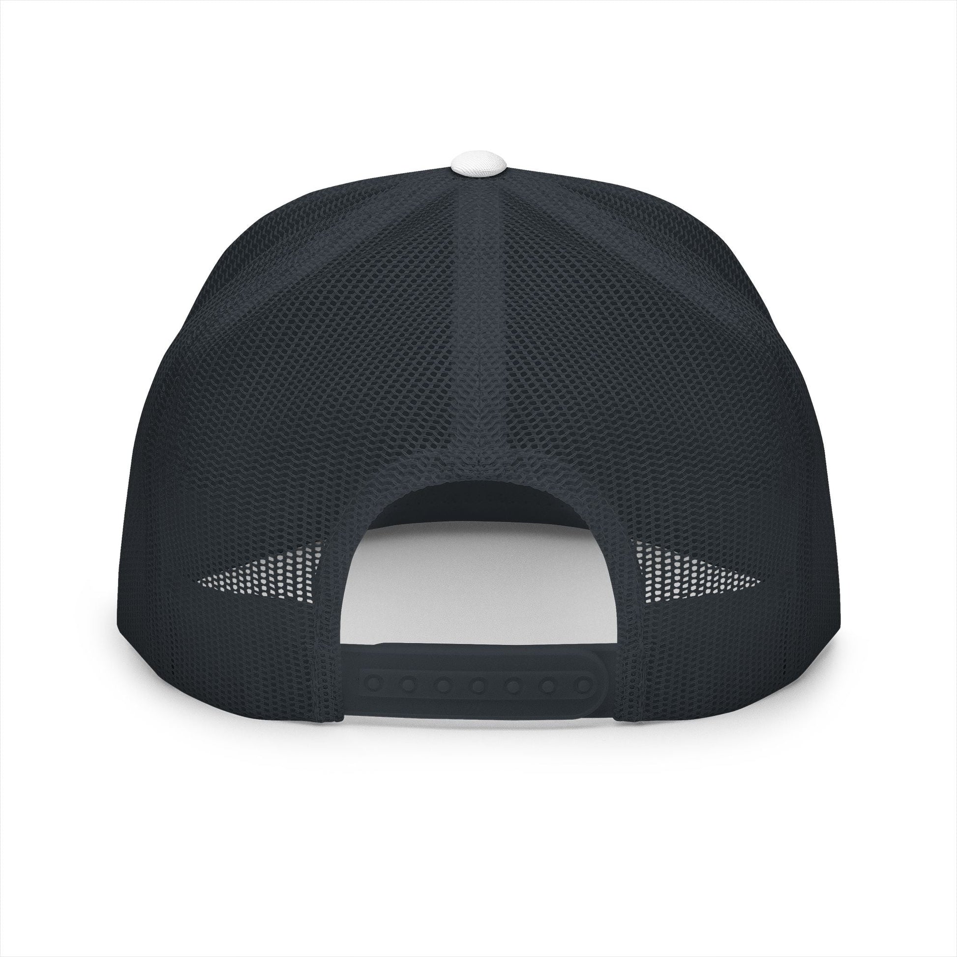  BILLY 5 Panel Flat Bill Trucker Cap (Black Goat - Embroidery) — AVAILABLE IN 10 COLORS
