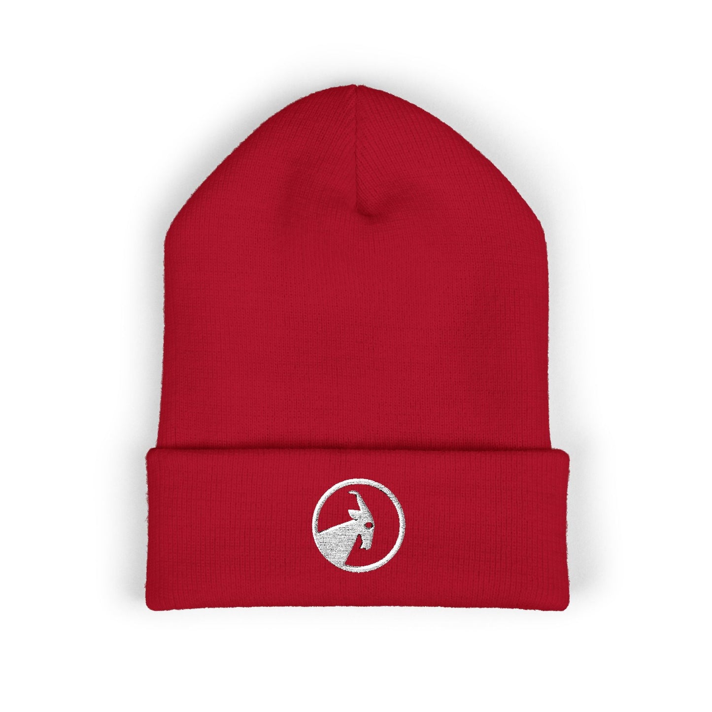  BILLY Classic Cuffed Beanie (White Goat - Embroidery) — AVAILABLE IN 12 COLORS