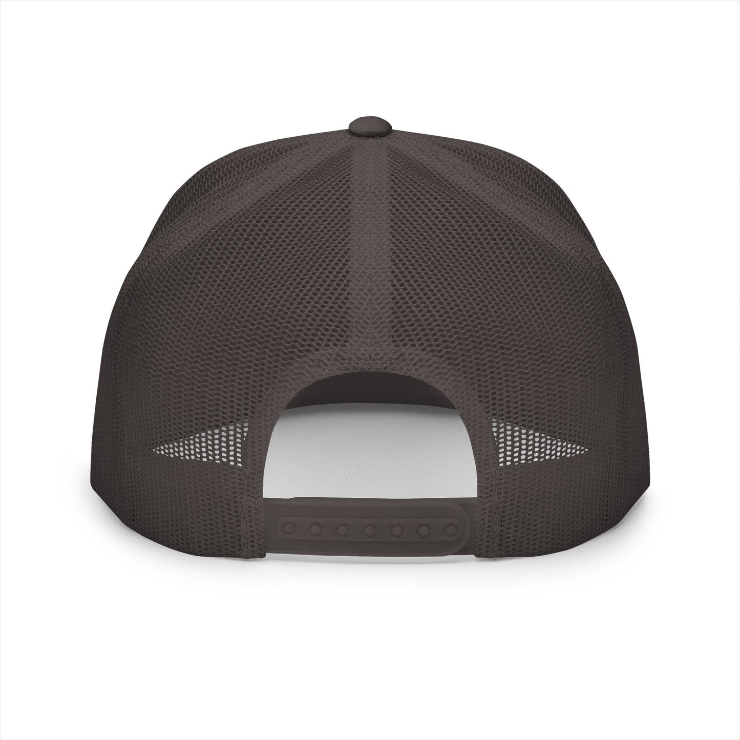  BILLY 5 Panel Flat Bill Trucker Cap (Black Goat - Embroidery) — AVAILABLE IN 10 COLORS
