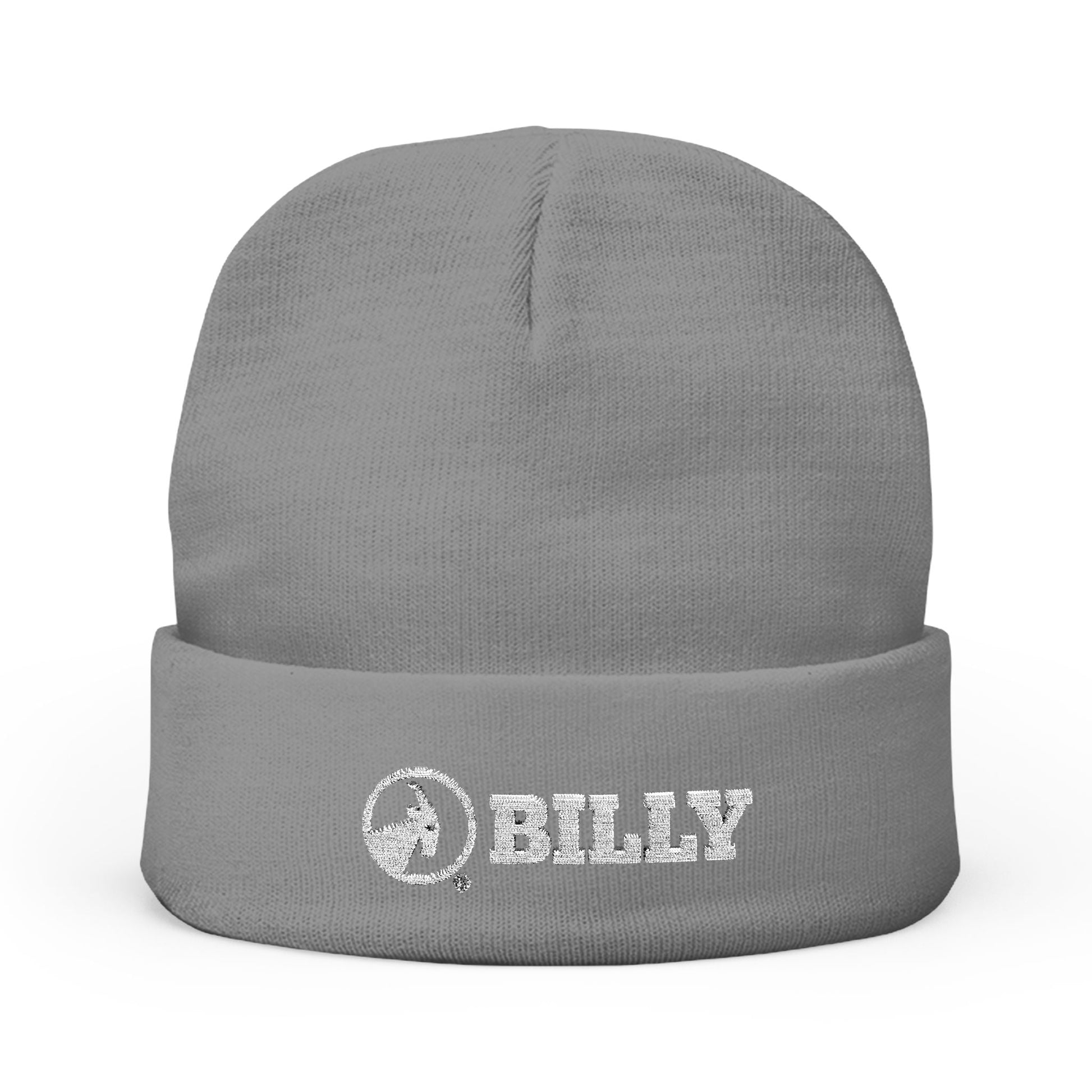  BILLY Knit Beanie (White Horizontal Logo - Embroidery) — AVAILABLE IN 6 COLORS