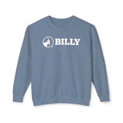  BILLY Unisex Lightweight Crewneck Sweatshirt (White Horizontal Logo) — AVAILABLE IN 5 COLORS