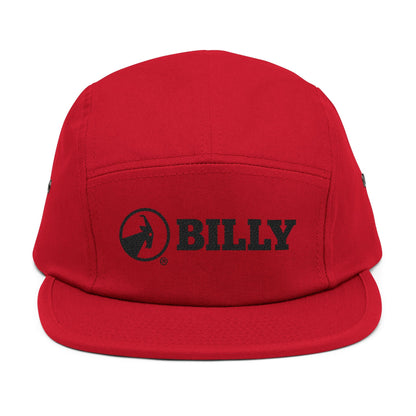  BILLY 5 Panel Cap (Black Horizontal Logo - Embroidery) — AVAILABLE IN 6 COLORS