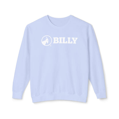  BILLY Unisex Lightweight Crewneck Sweatshirt (White Horizontal Logo) — AVAILABLE IN 5 COLORS