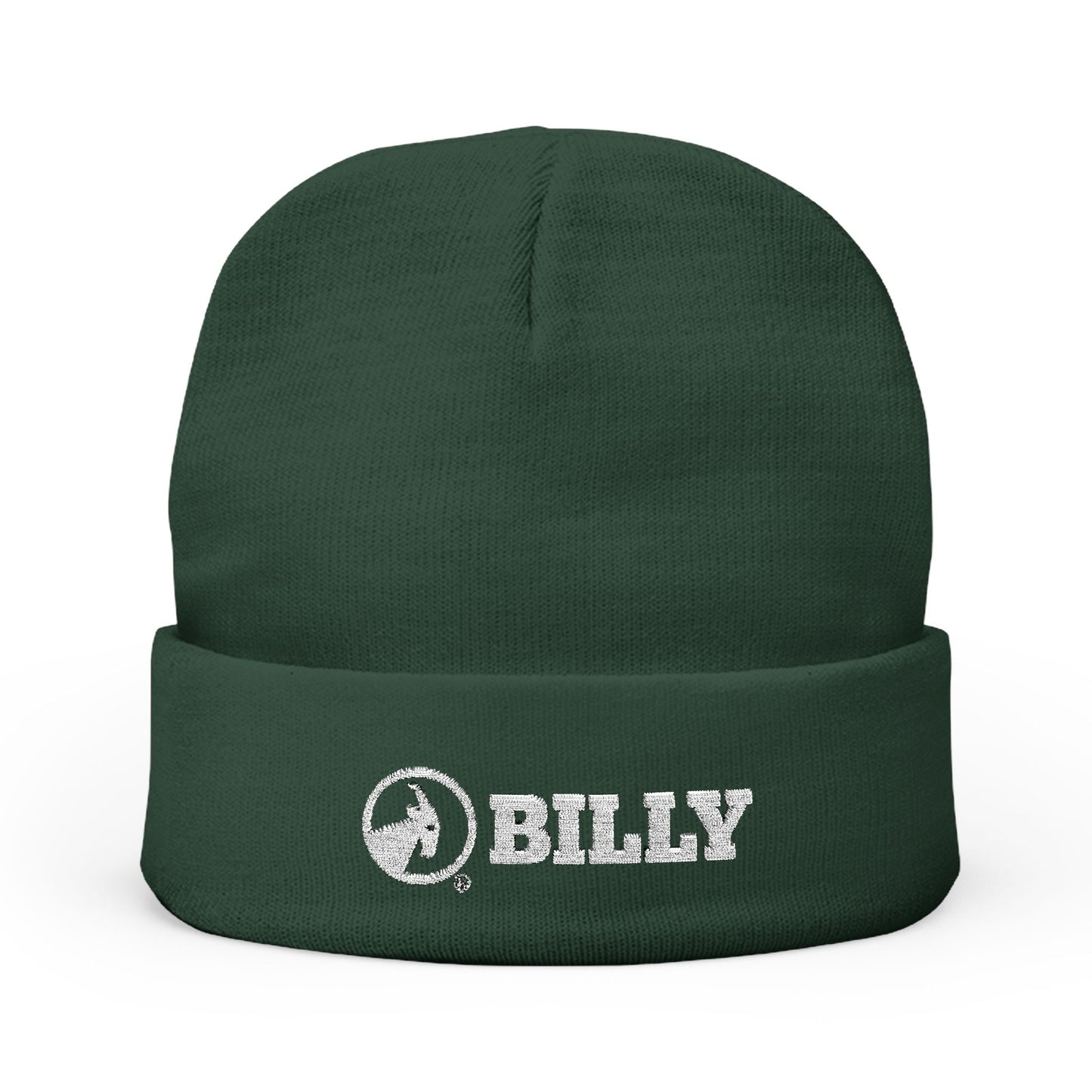  BILLY Knit Beanie (White Horizontal Logo - Embroidery) — AVAILABLE IN 6 COLORS