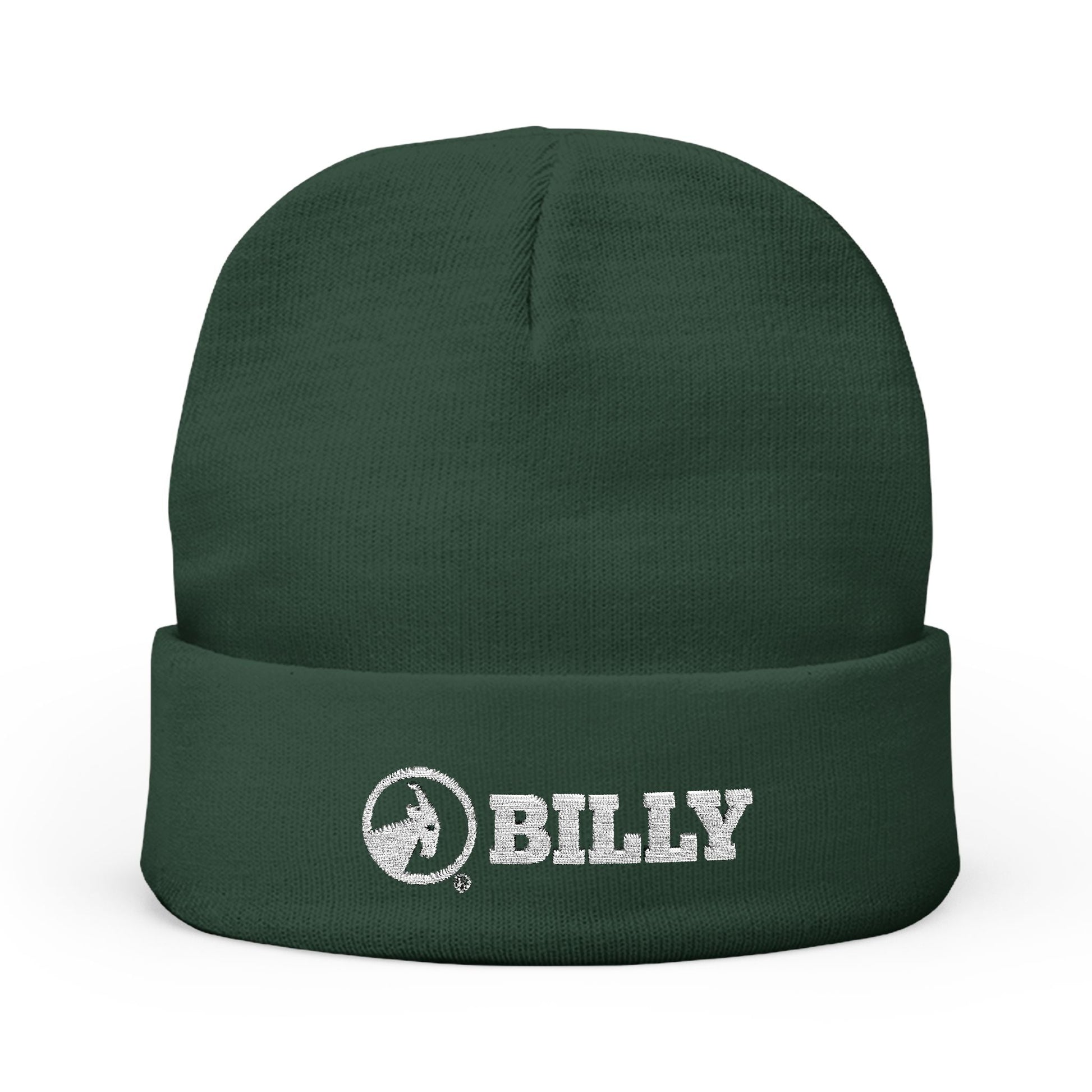  BILLY Knit Beanie (White Horizontal Logo - Embroidery) — AVAILABLE IN 6 COLORS
