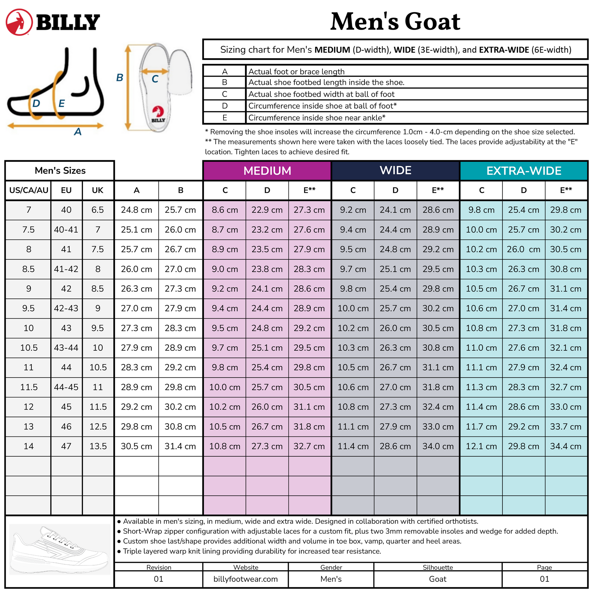  Men's Black To The Floor BILLY Goat
