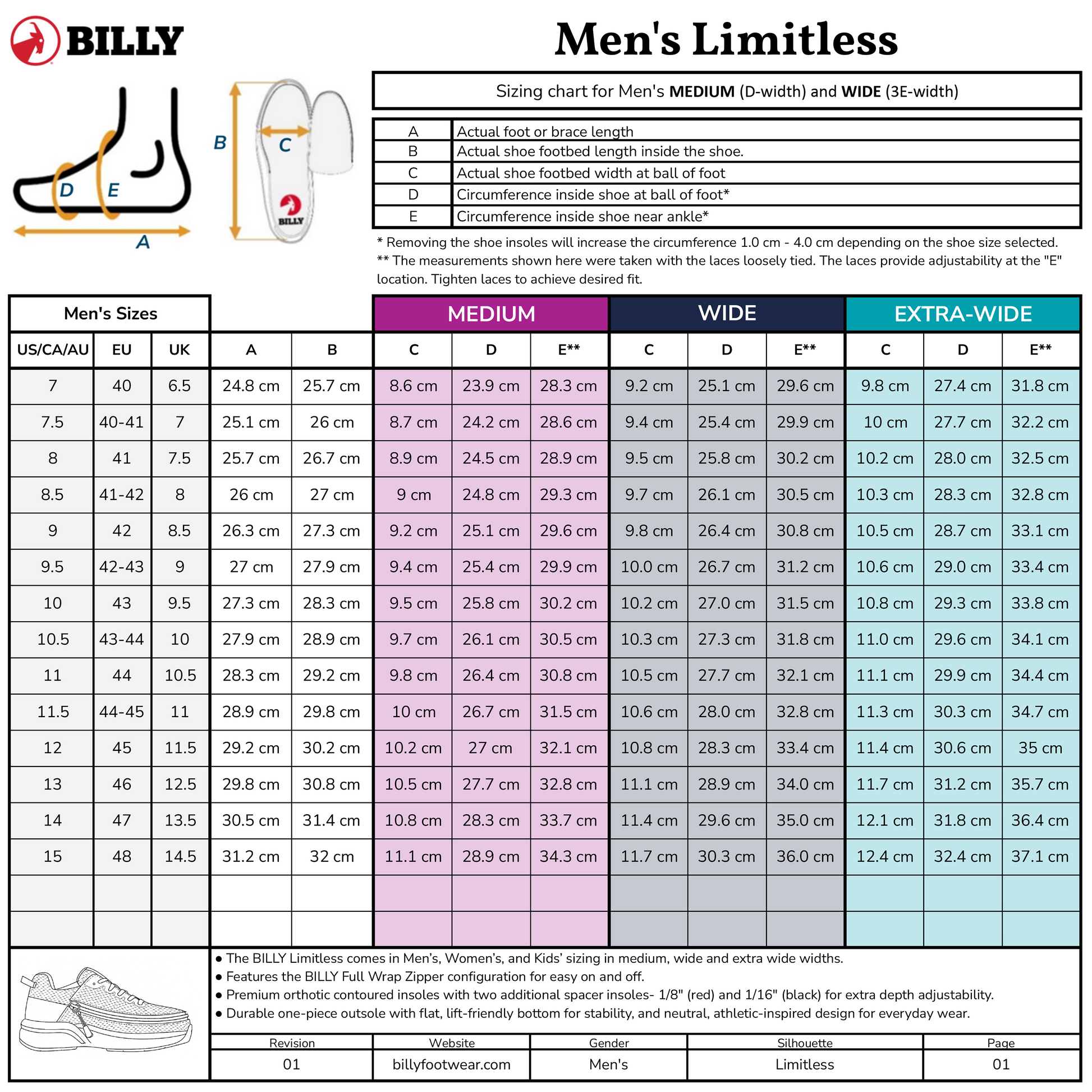  Men's Charcoal BILLY Limitless