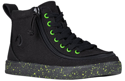  FINAL SALE - Black/Green Speckle BILLY Classic Lace High Tops