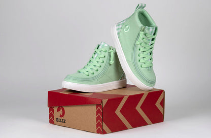  FINAL SALE - Green Gingham BILLY Classic Lace High Tops