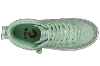  FINAL SALE - Green Gingham BILLY Classic Lace High Tops