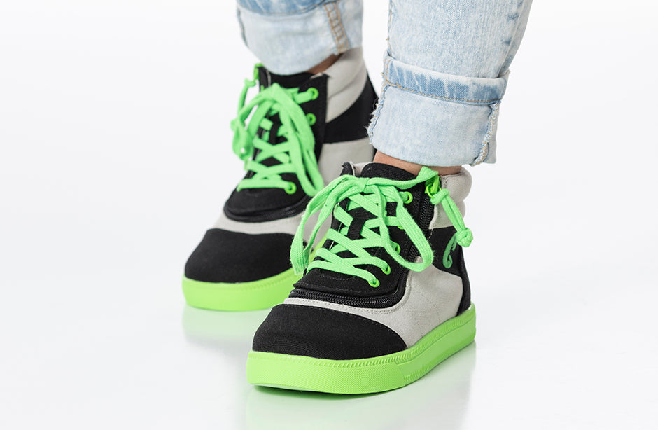  FINAL SALE - Black/Green BILLY Street Short Wrap High Tops