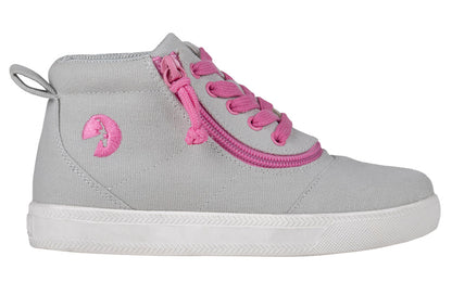  FINAL SALE - Grey/Pink BILLY D|R Short Wrap High Tops