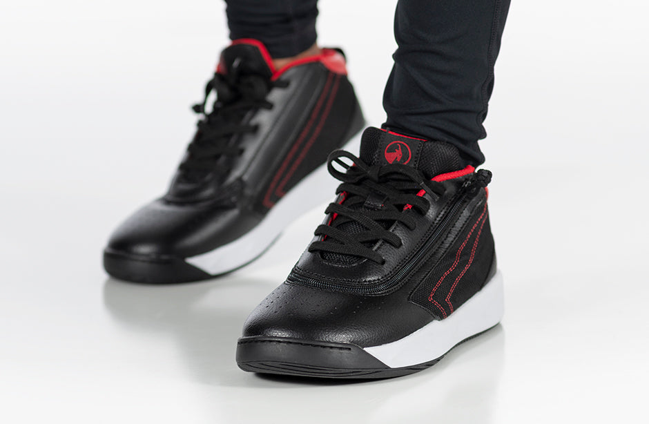  FINAL SALE - Black/Red BILLY Sport Hoop Athletic Sneakers