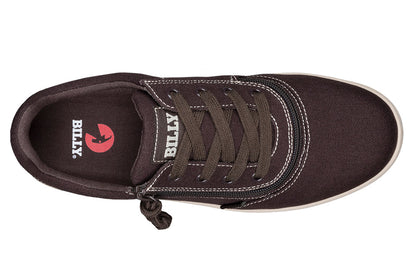  FINAL SALE - Men's Dark Brown/White Stitch BILLY Sneaker Low Tops