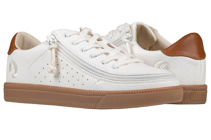  FINAL SALE - Women's White (Brown Mustache) BILLY Low Sneakers
