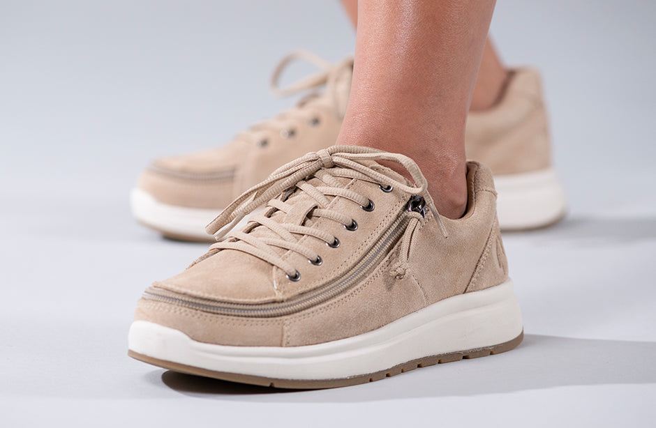  Women's Tan Suede BILLY Comfort Lows