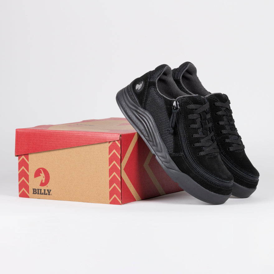  FINAL SALE - Women's Black Suede/Mesh BILLY Comfort Classic Lows