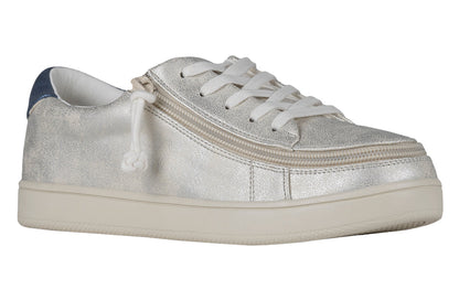  FINAL SALE - Women's White (Navy Mustache) BILLY Sneakers