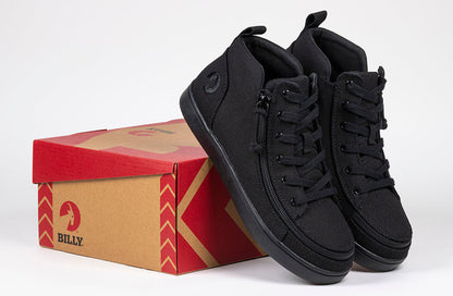  FINAL SALE - Women's Black To The Floor BILLY Sneaker Lace Mid Tops