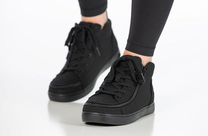  FINAL SALE - Women's Black To The Floor BILLY Sneaker Lace Mid Tops